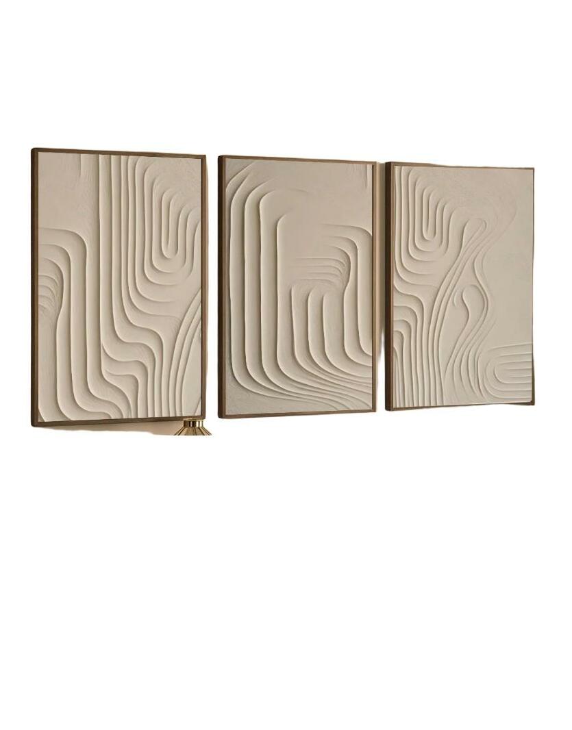 MINIMALISTYCZNY BEŻOWY PLAKAT 3D 3-PACK