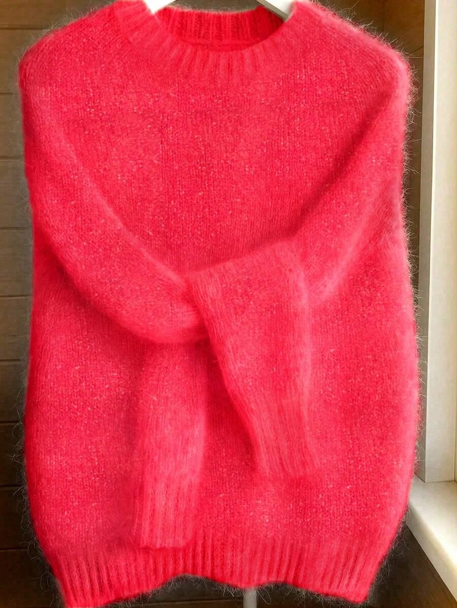 RÓŻOWY SWETER DŁUGI RĘKAW