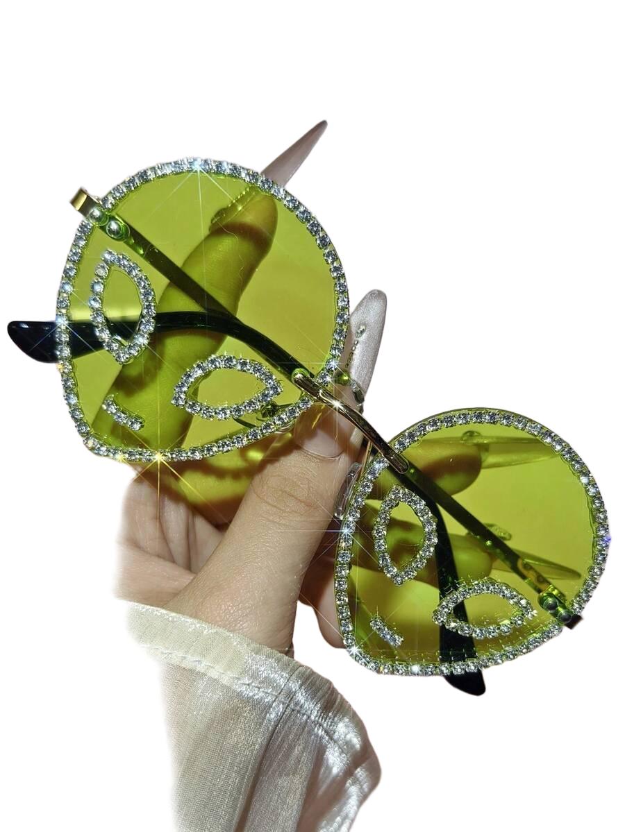 zielone okulary zdobienie