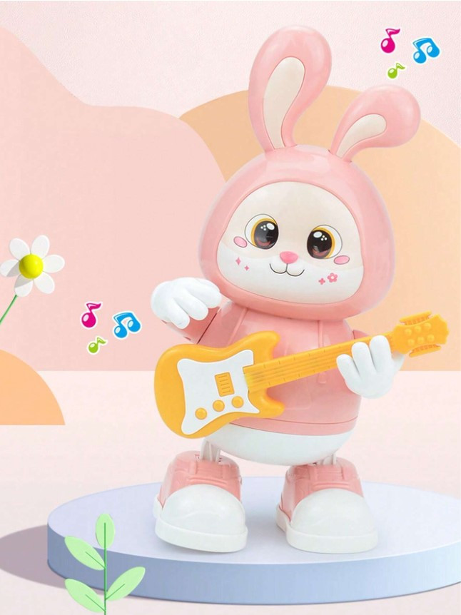 różowy interaktywny królik gitara