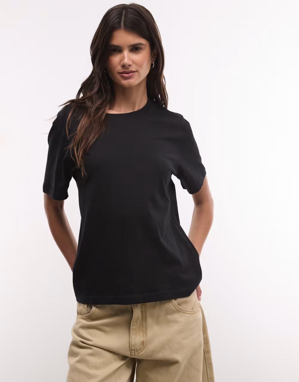 czarny bawełniany t-shirt krótki rękaw