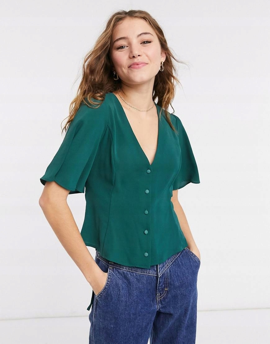 ZIELONA BLUZKA V-NECK