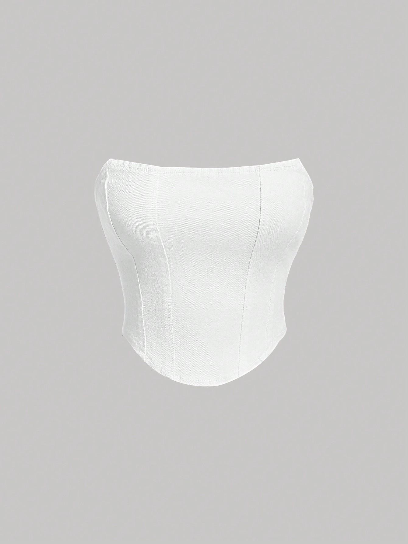 biały top tuba jeans 