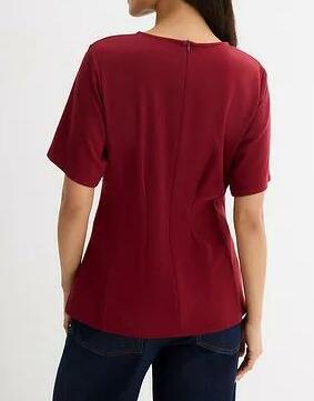 BLUZKA DAMSKA PLUS SIZE BAWEŁNIANA OKRĄGŁY DEKOLT KRÓTKI RĘKAW