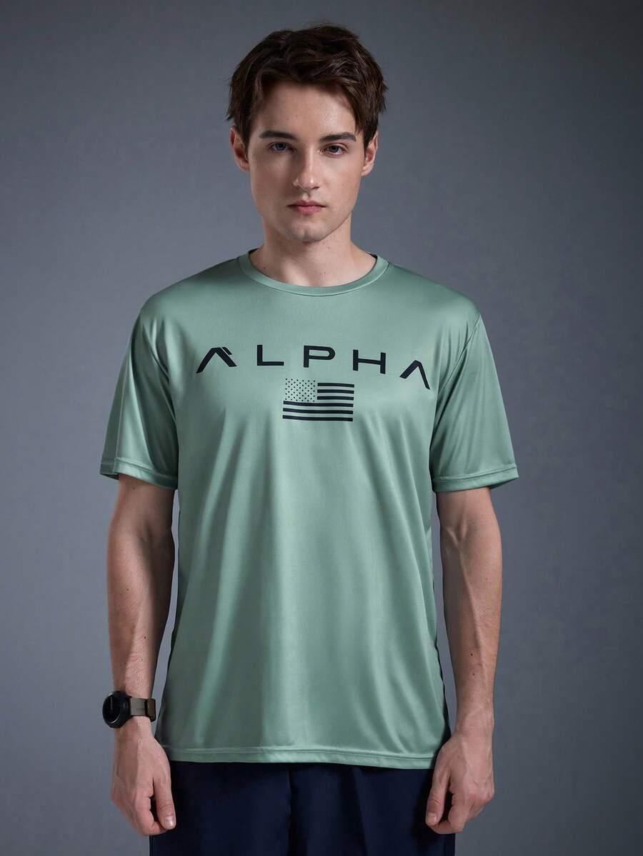 zielony t-shirt nadruk