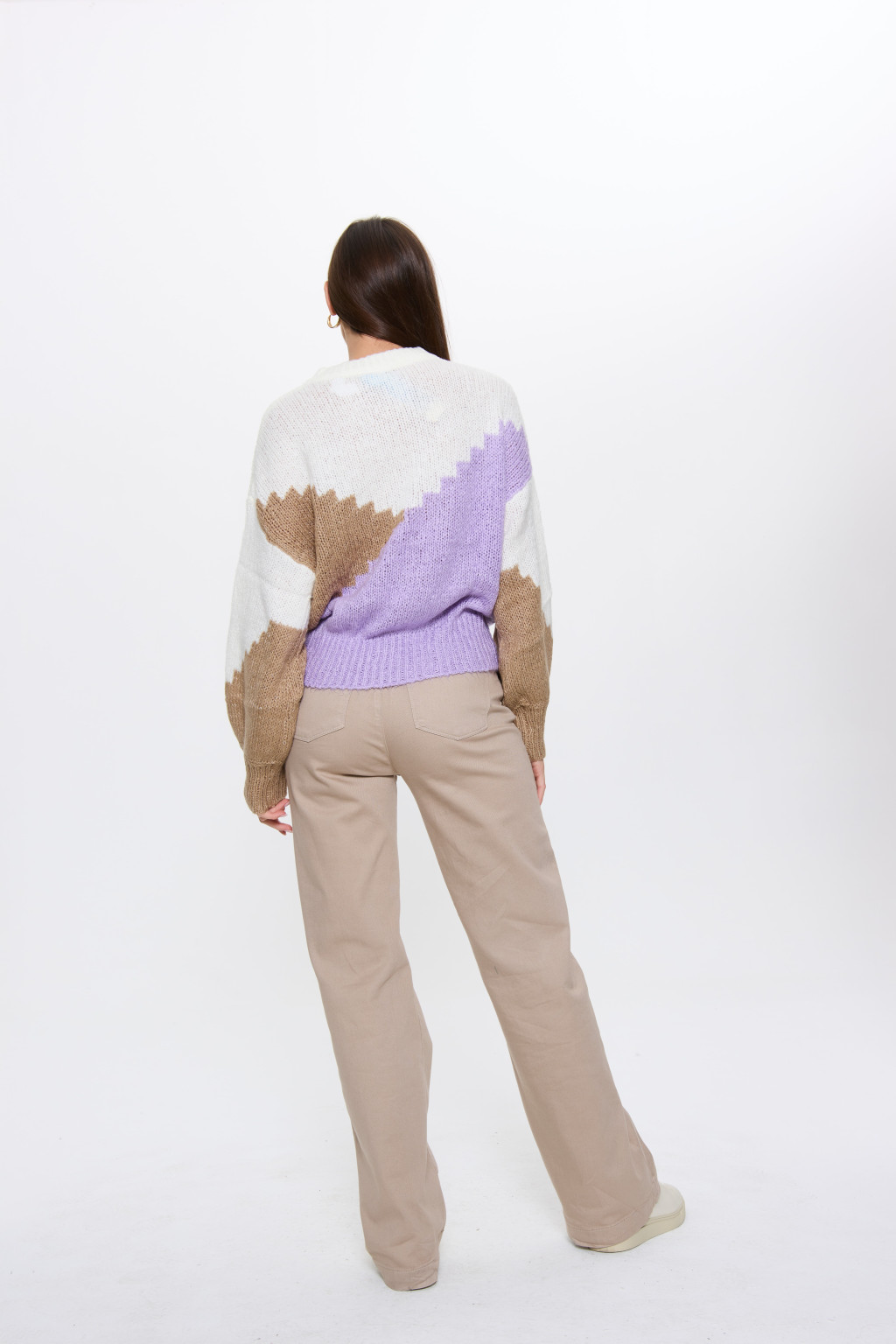 DZIANINOWY SWETER KONTRAST 1750024-44513
