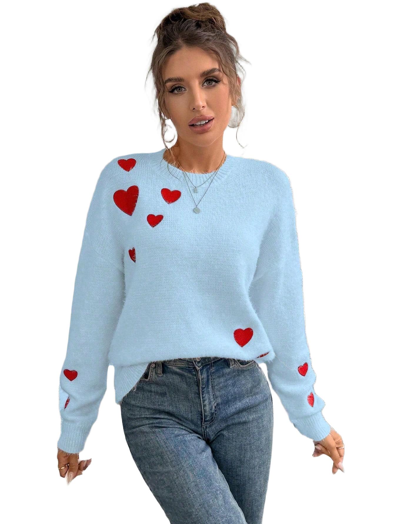 SWETER Z NADRUKIEM W SERCA