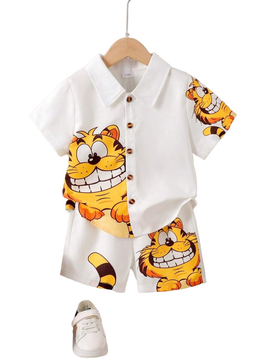 KOMPLET KOSZULA I SPODENKI Z WZOREM GARFIELD