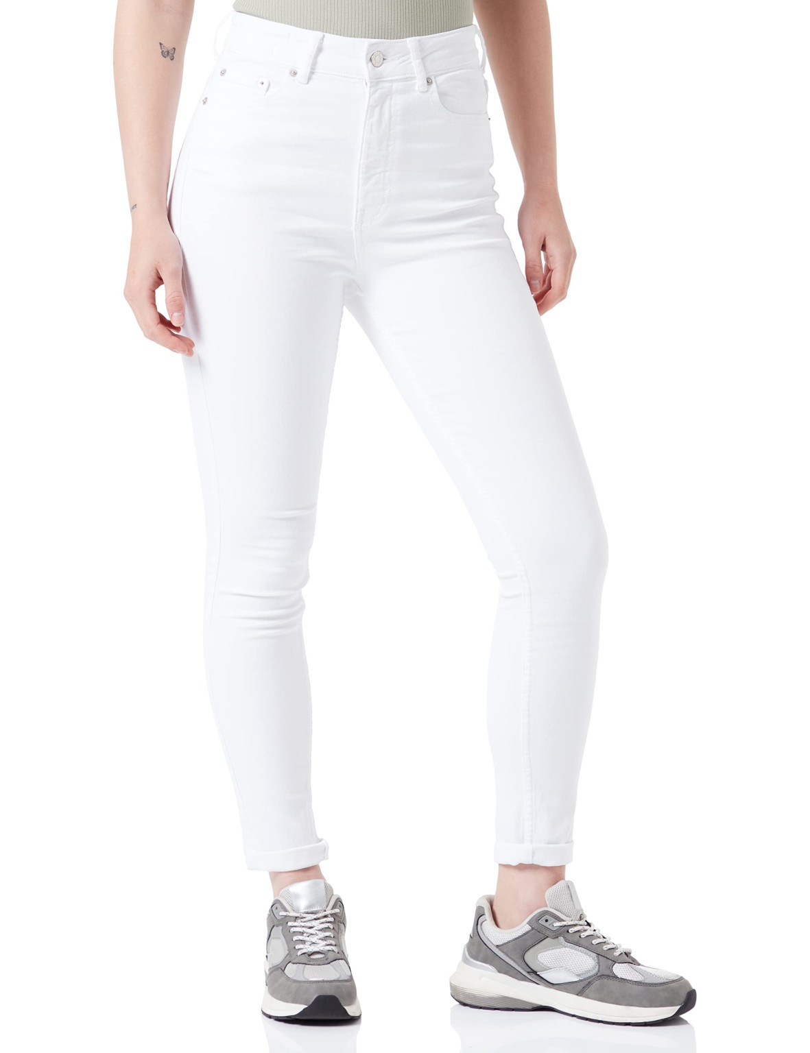 BIAŁE SPODNIE RURKI JEANS