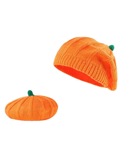 pomarańczowa czapka beret