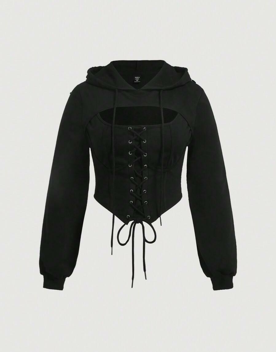 CZARNA BLUZA KAPTUR 