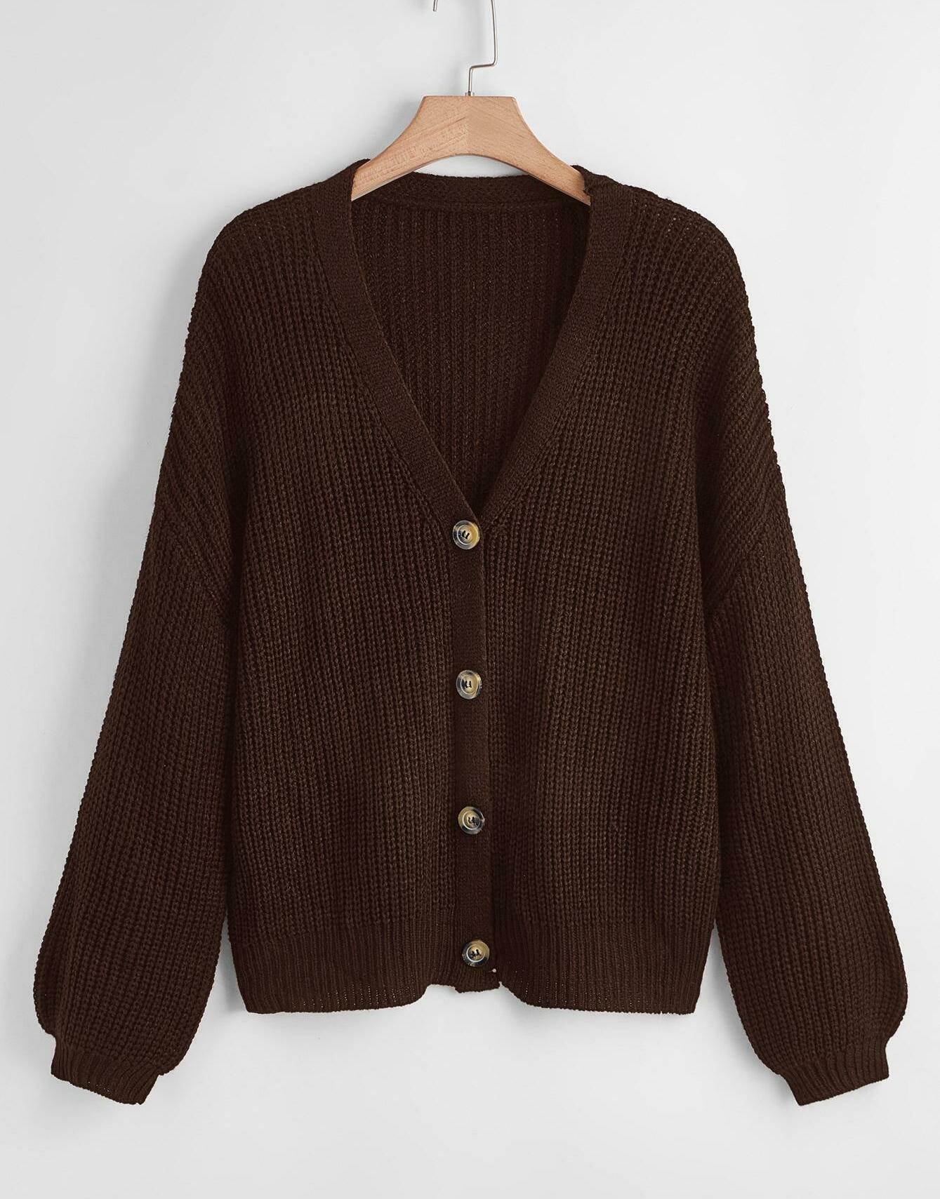 BRĄZOWY SWETER KARDIGAN 