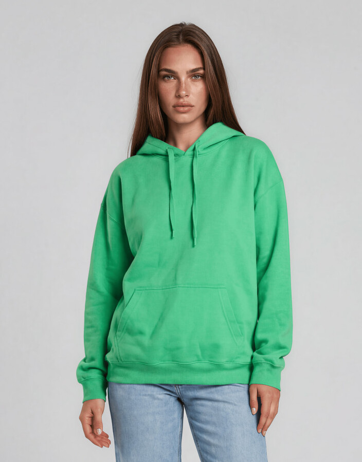 zielona bluza overize z kapturem