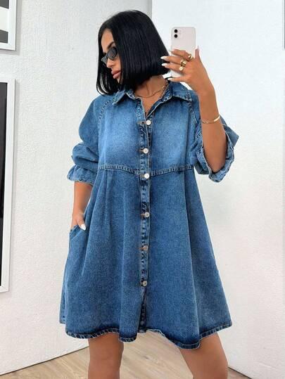 niebiska sukienka jeans