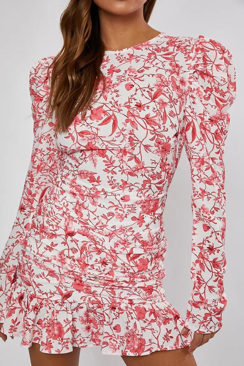 SUKIENKA OPEN BACK kwiaty print