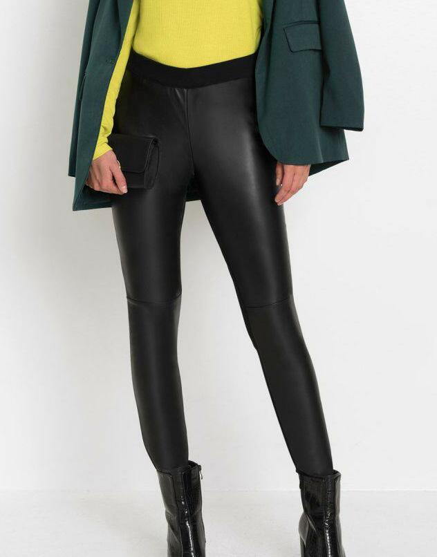 LEGGINSY Z WSTAWKĄ Z EKOSKÓRY