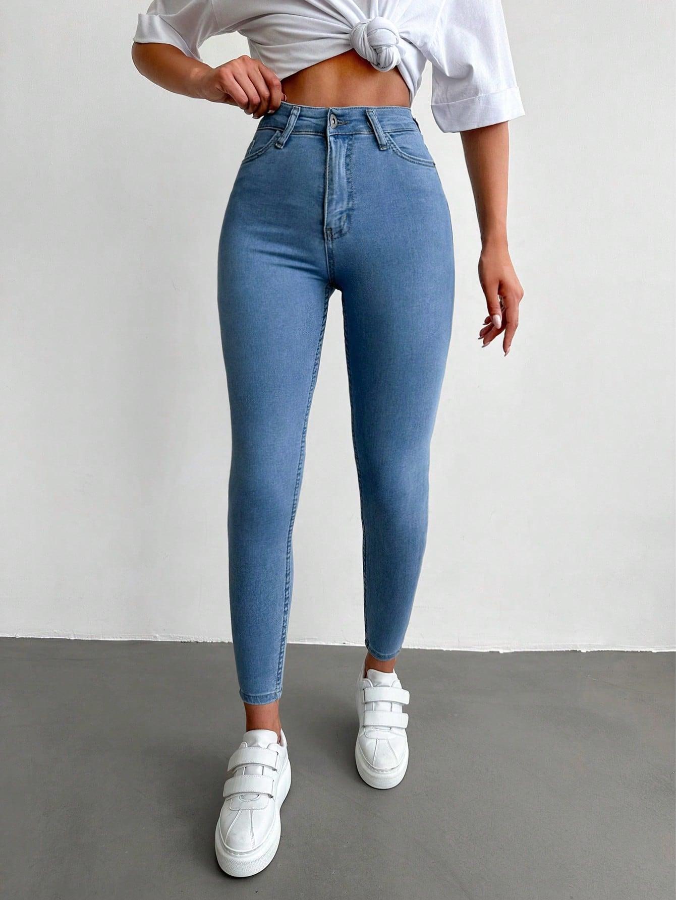 NIEBIESKIE SPODNIE JEANS WYSOKI STAN 
