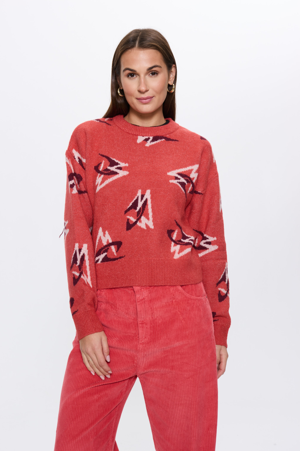 CZERWONY SWETER WZÓR 1750057-33035