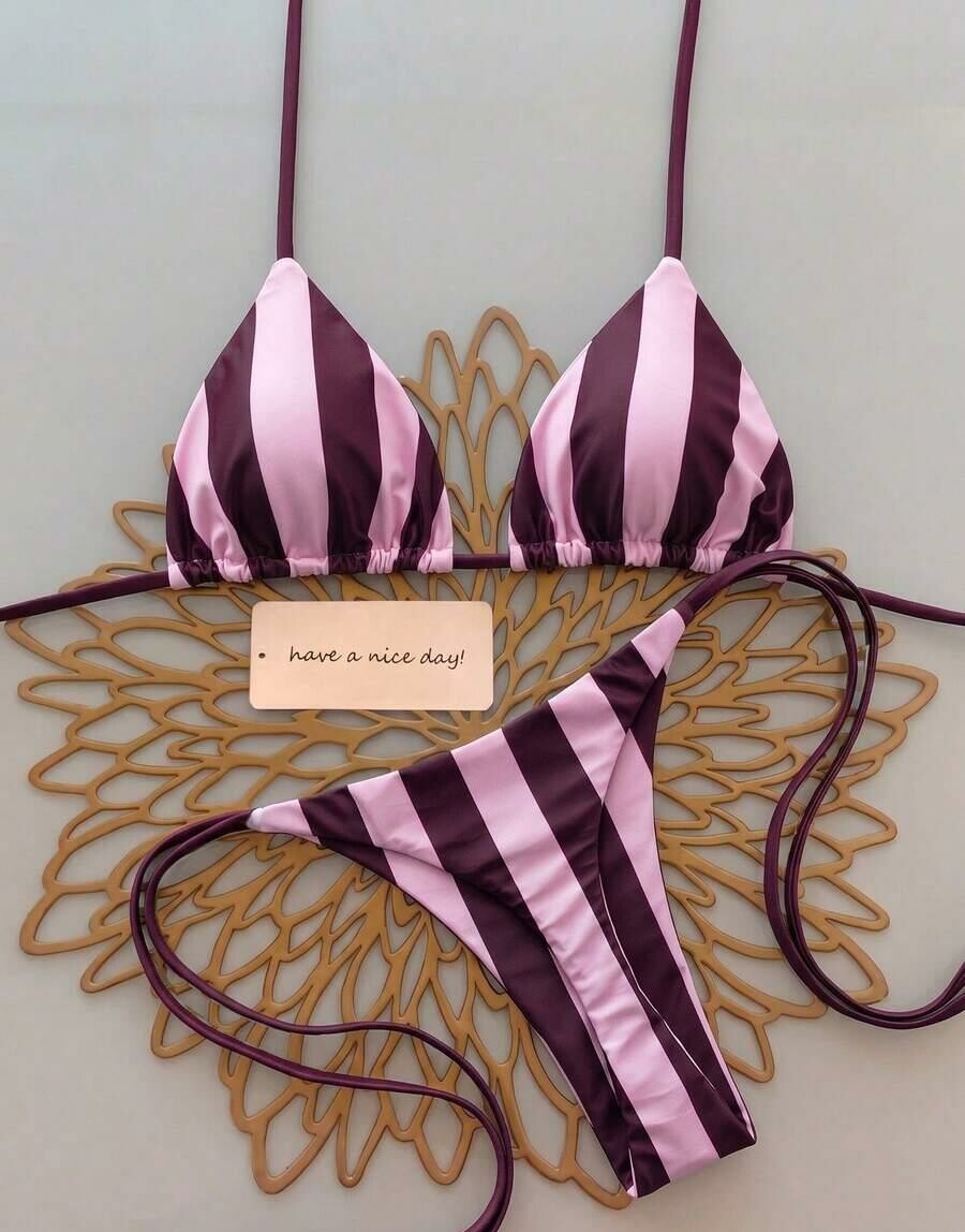 KOMPLET BIKINI WZÓR PASKI