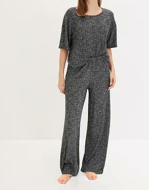 PRĄŻKOWANY DRES DOMOWY OVERSIZE