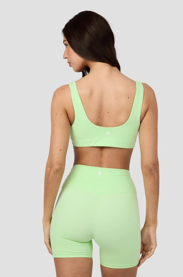 zielony sportowy crop top biustonosz
