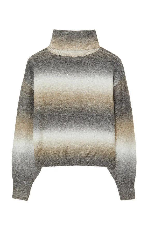 sweter z golfem ombre 