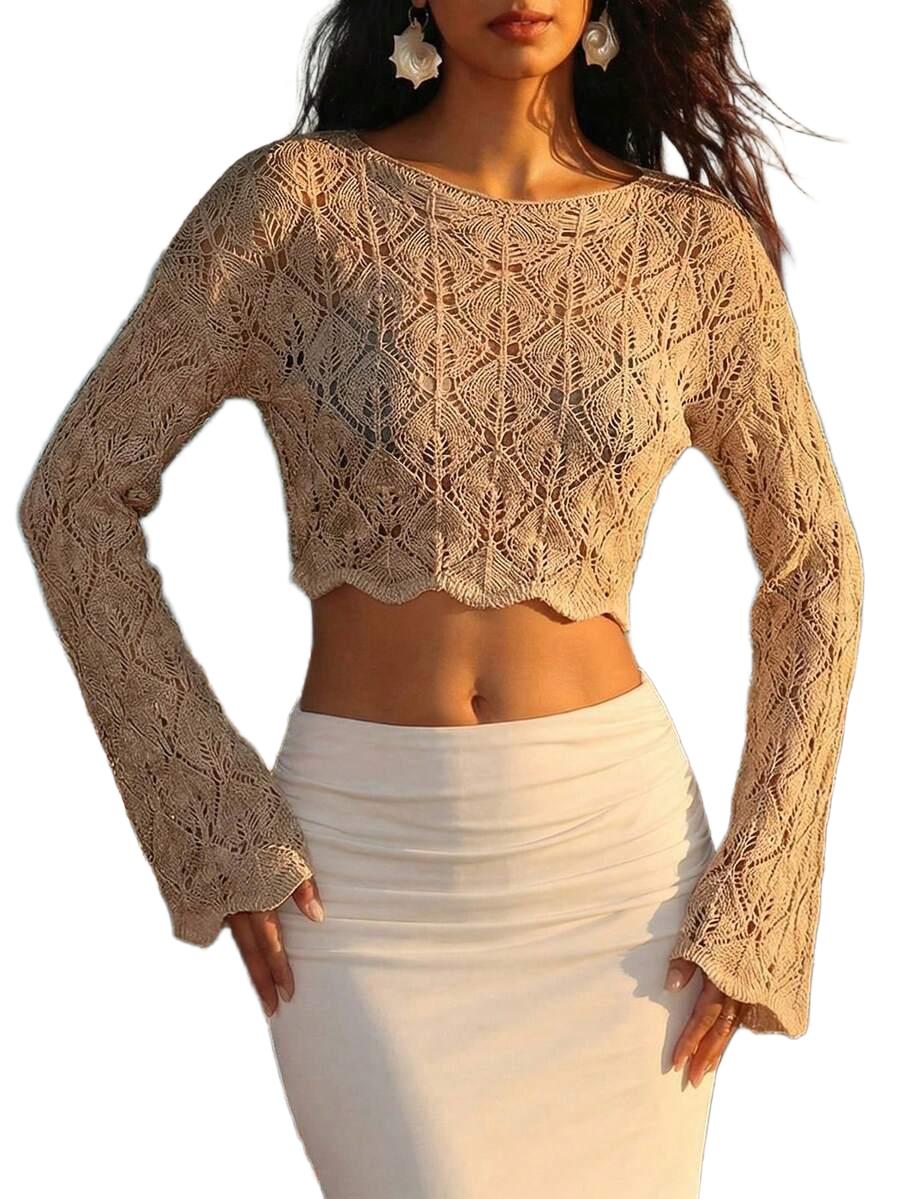 AŻUROWY KRÓTKI SWETER