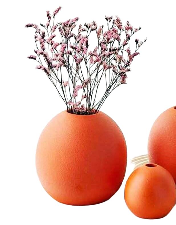 pomarańczowy okrągły wazon