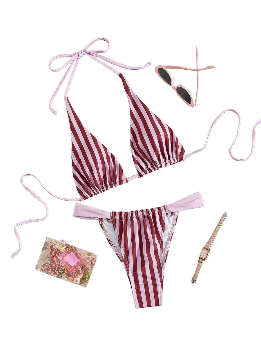 DWUCZĘŚCIOWY KOMPLET BIKINI W PASKI