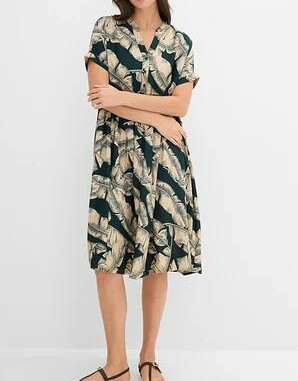 MIDI KAFTAN SUKIENKA MIĘKKI WYKONANA Z WISKOZY