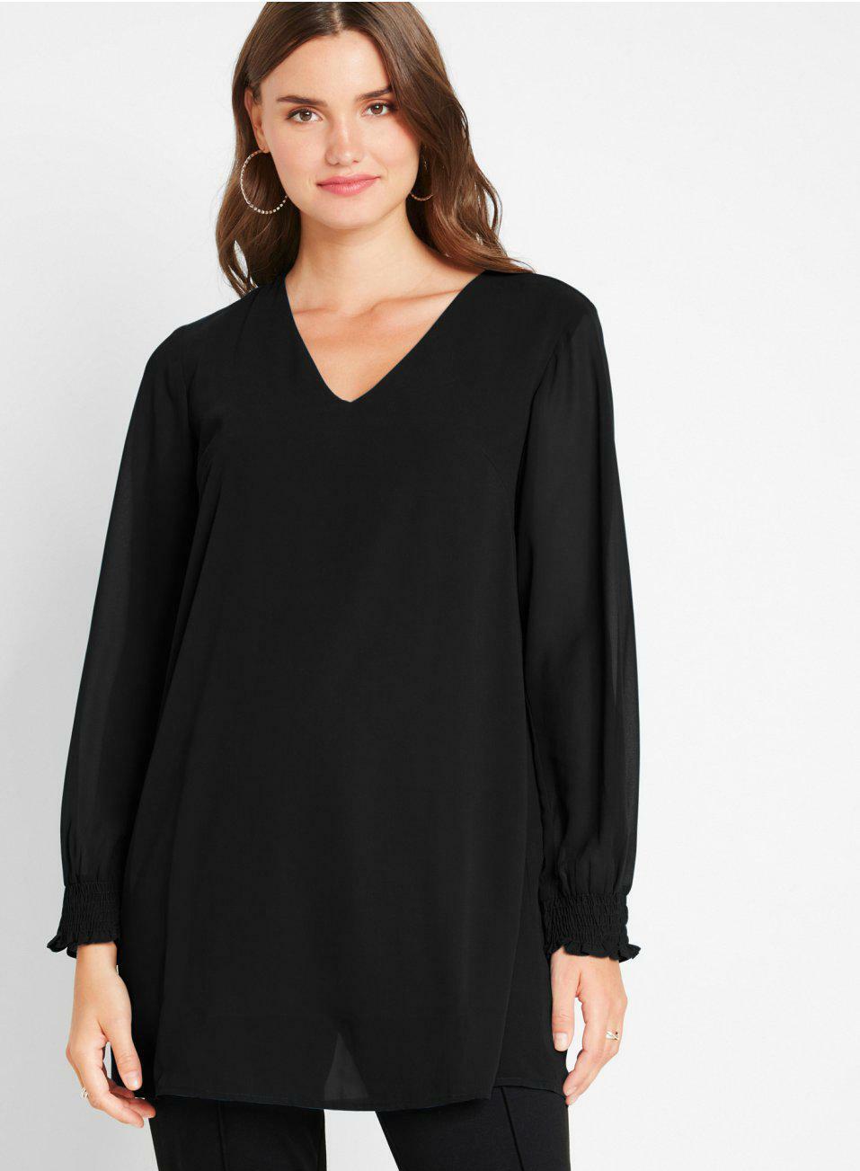 CZARNA BLUZKA V-NECK 