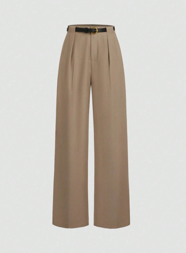 BRĄZOWE ELEGANCKIE SPODNIE