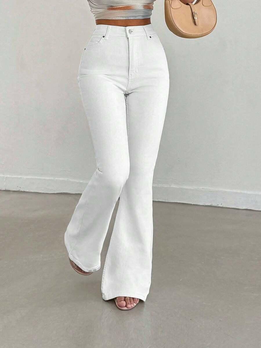 BIAŁE SPODNIE JEANS