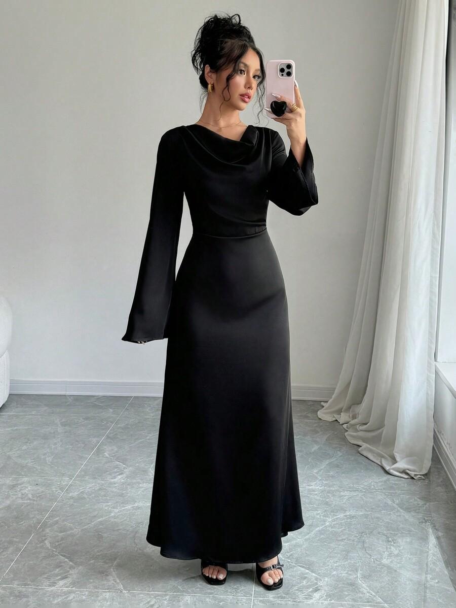 czarna maxi sukienka