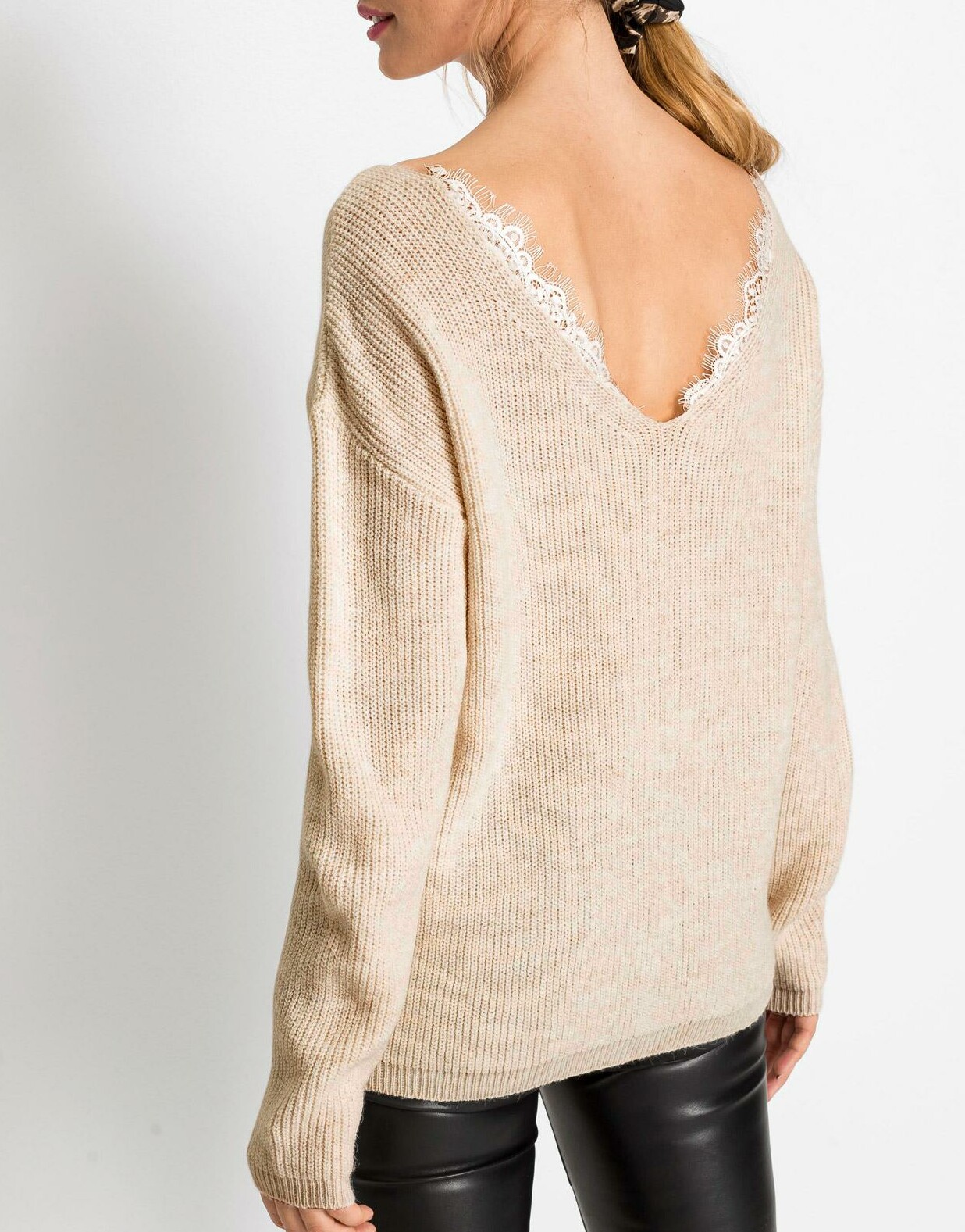 SWETER DAMSKI  Z KORONKA