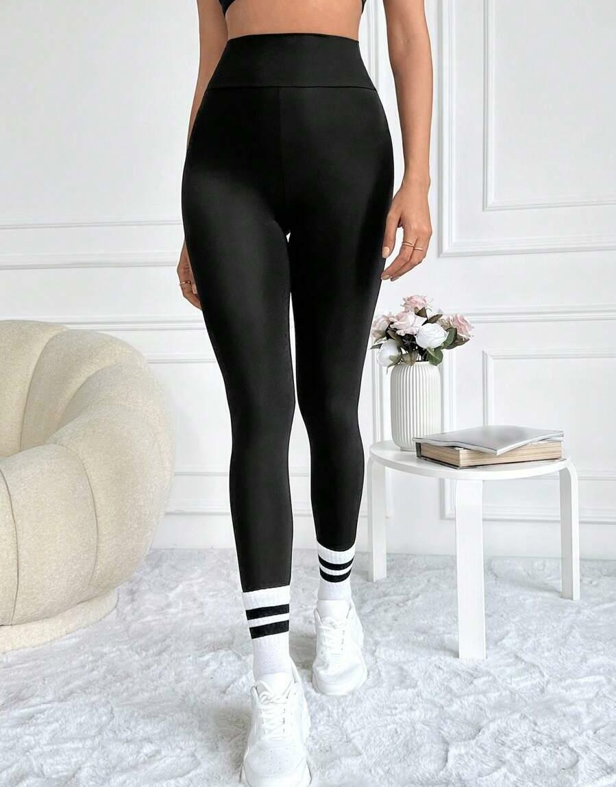 CZARNE LEGGINSY WYSOKI STAN 