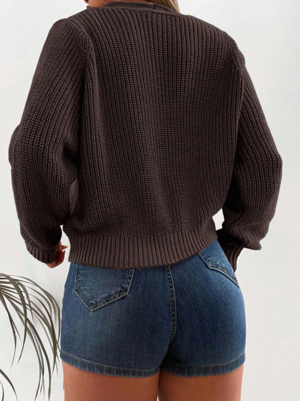 BRĄZOWY SWETER KARDIGAN 