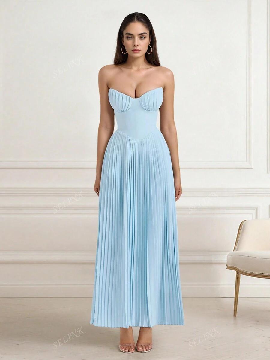 NIEBIESKA SUKIENKA MIDI 
