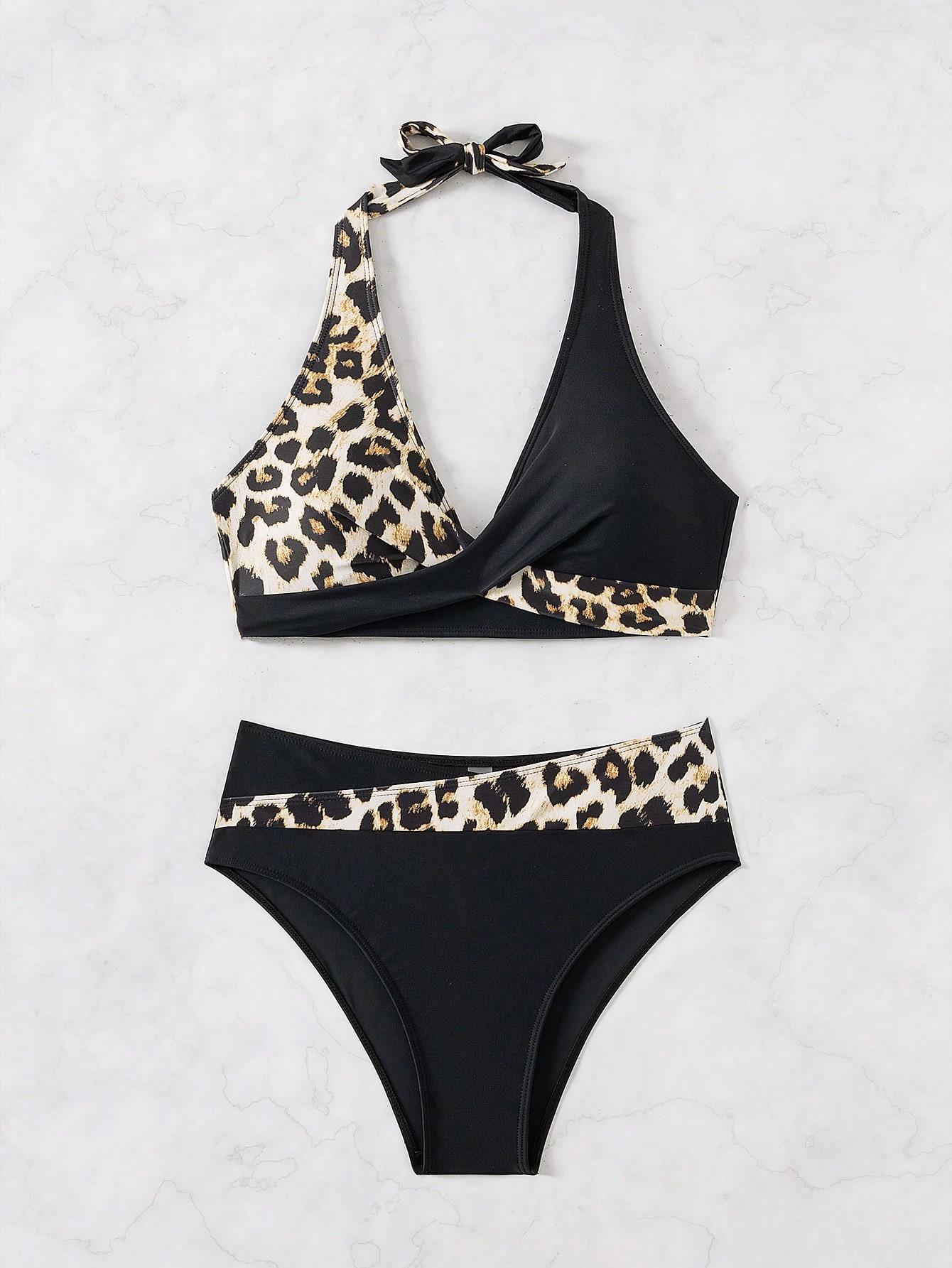 STRÓJ KĄPIELOWY BIKINI KOMPLET ANIMAL PRINT