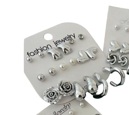 kolczyki sztyfty 9-pack