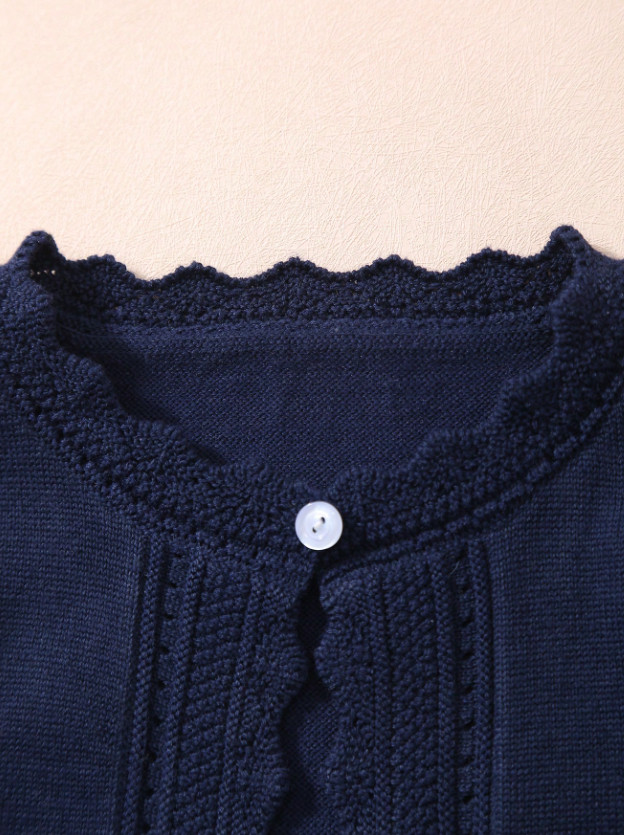 GRANATOWY SWETER GUZIKI 
