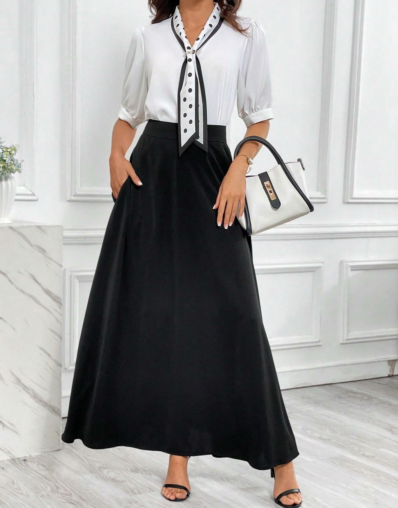 CZARNA SPÓDNICA MAXI