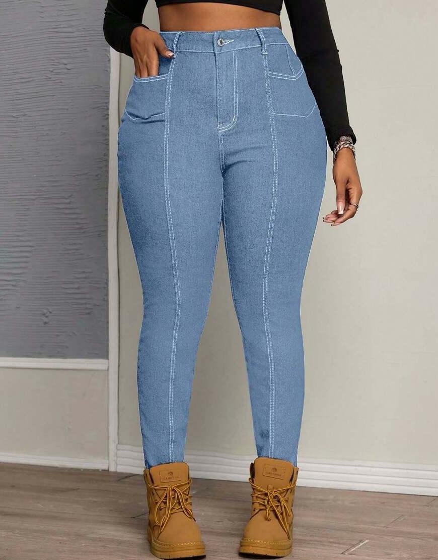 SPODNIE JEANS WYSOKI STAN RURKI 
