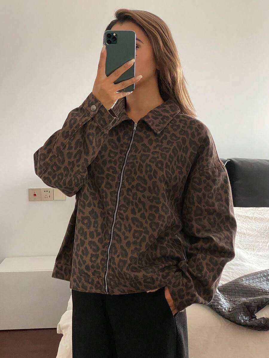 JEANSOWA KURTKA ANIMAL PRINT