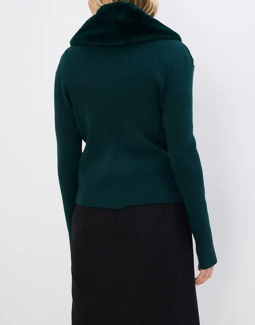SWETER ROZPINANY ZE SZTUCZNYM FUTERKIEM