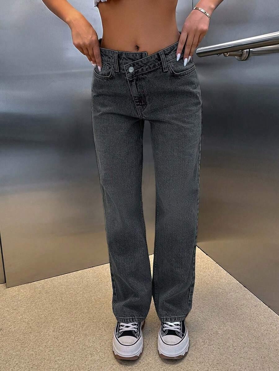 CZARNE SPODNIE JEANS