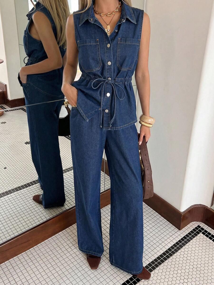 top spodnie komplet jeans