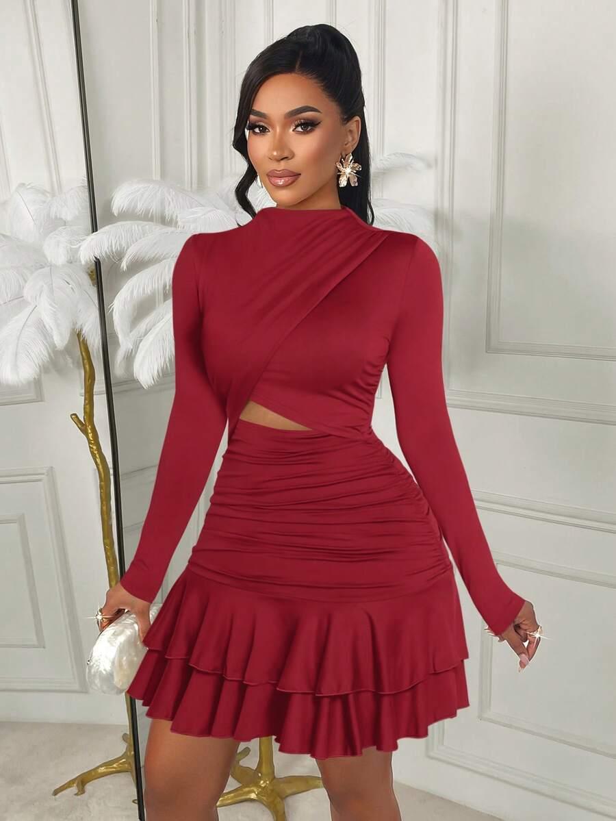 CZERWONA MINI SUKIENKA 