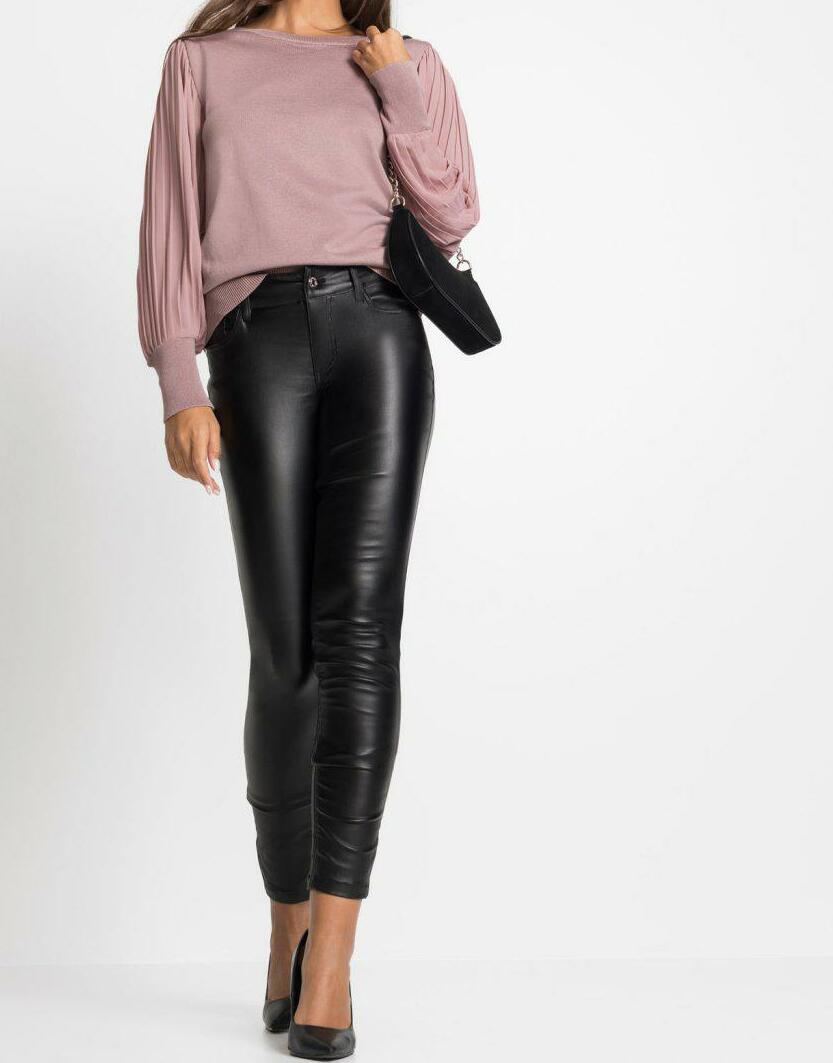 SWETER Z PLISOWANYMI RĘKAWAMI 