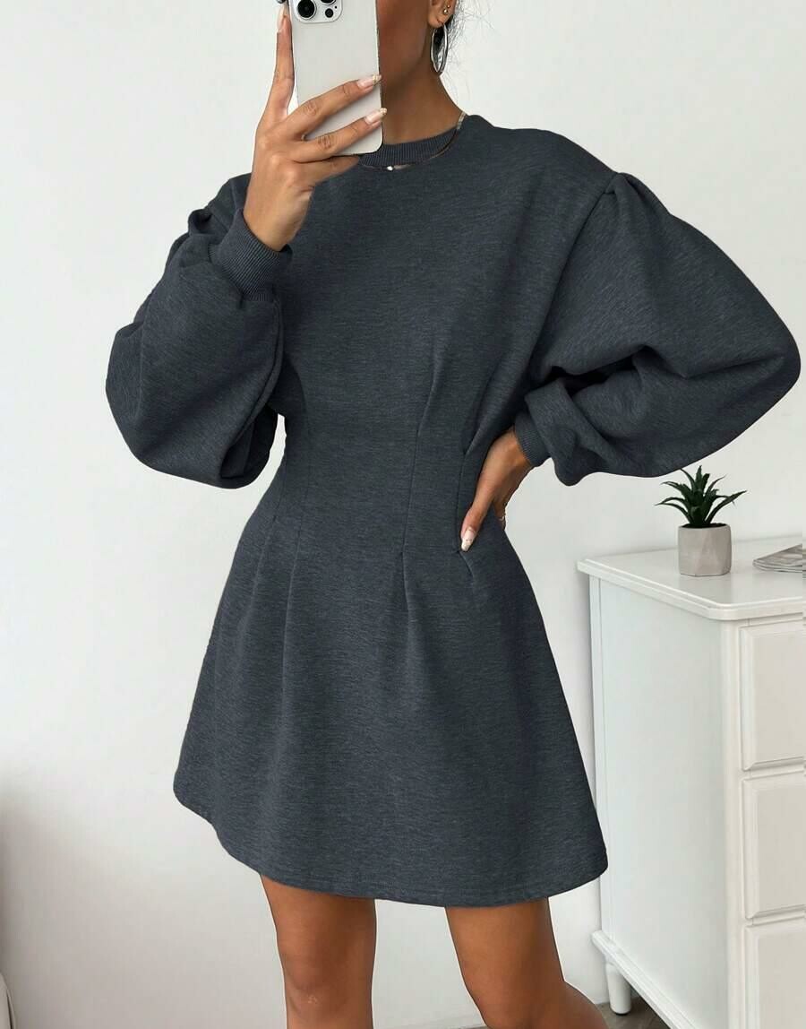 SZARA MINI SUKIENKA